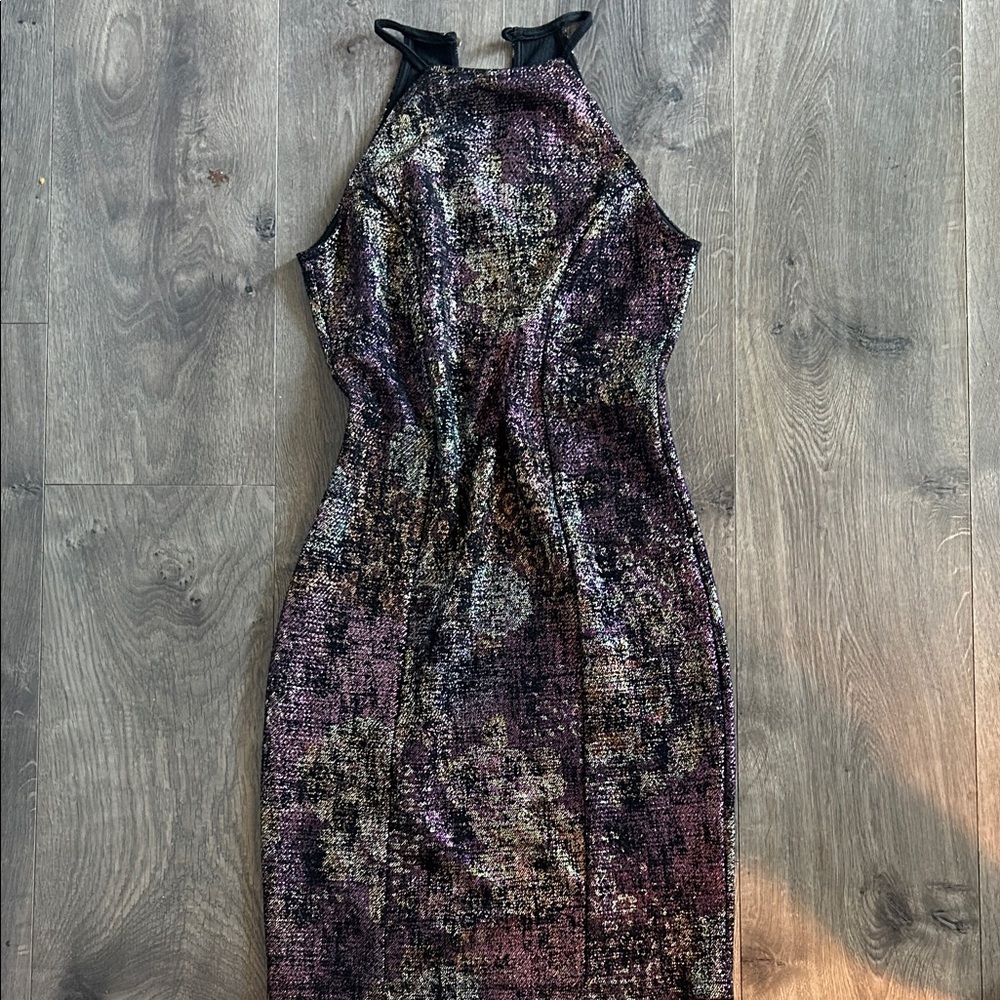 Shasa Dress in Purple and Black